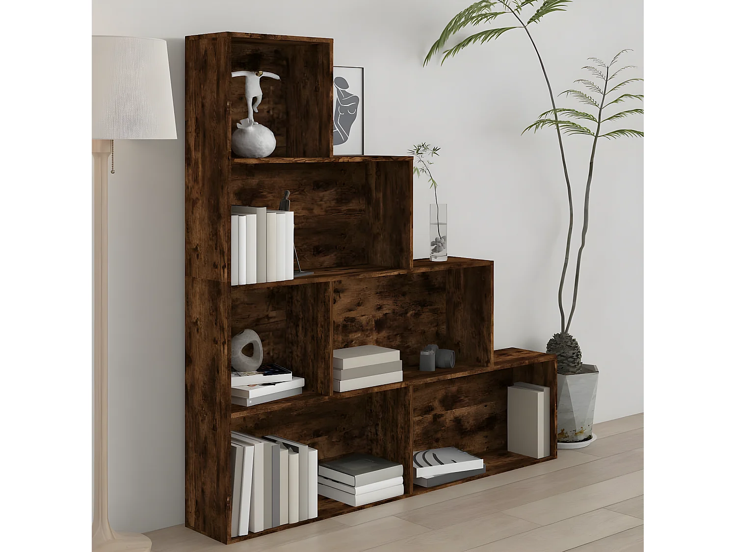 Armoire à livres Chêne fumé 155x24x160 cm