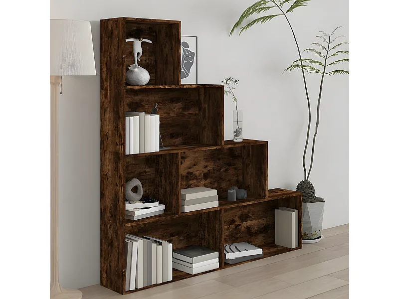 Armoire à livres Chêne fumé 155x24x160 cm
