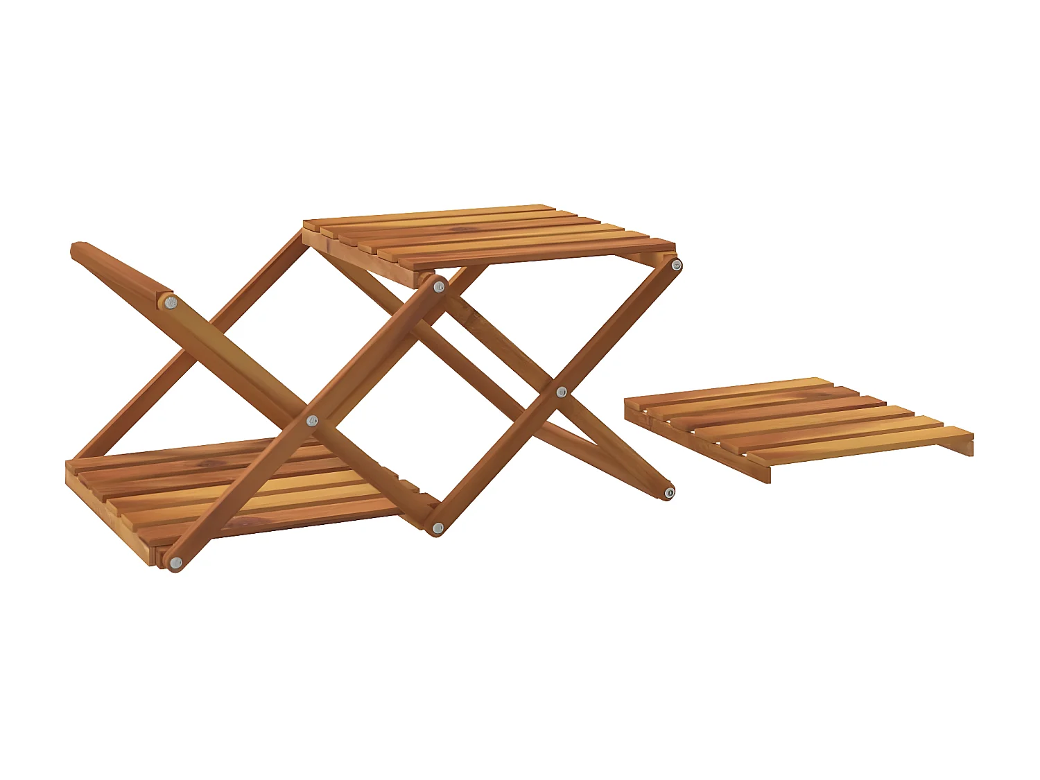 Prateleira dobrável 3 níveis 43x31x63 cm acácia maciça castanho