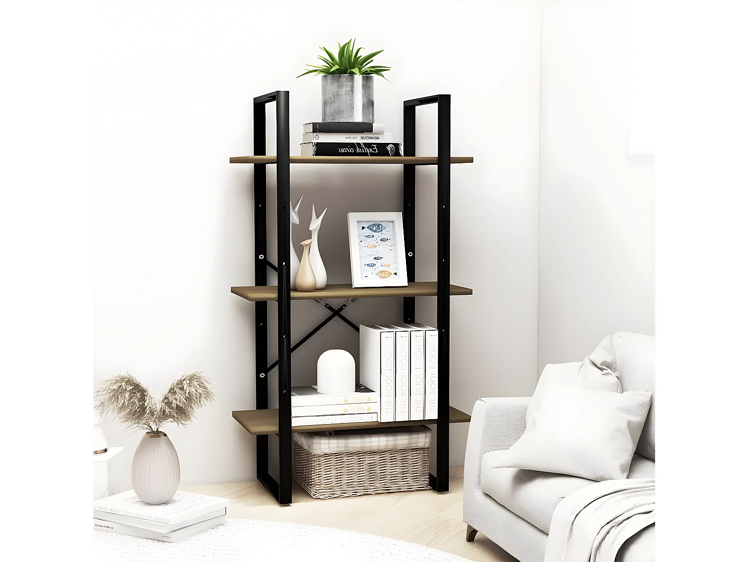 Étagère de rangement Marron 60x30x105 cm Bois de pin massif