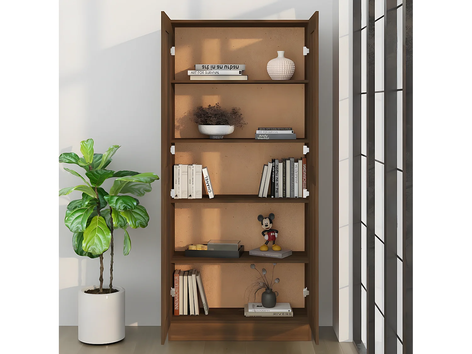 Estantería madera contrachapada roble marrón 82,5x30,5x185,5 cm