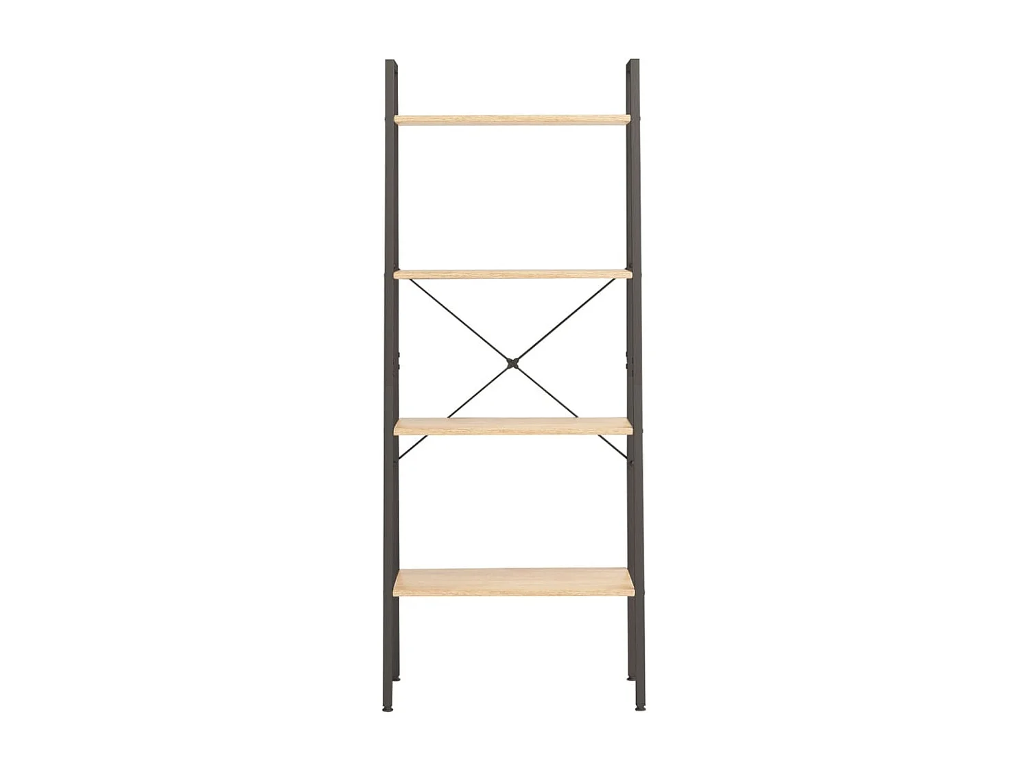 Étagère sur pied 4 niveaux Marron clair et noir 56x35x140 cm