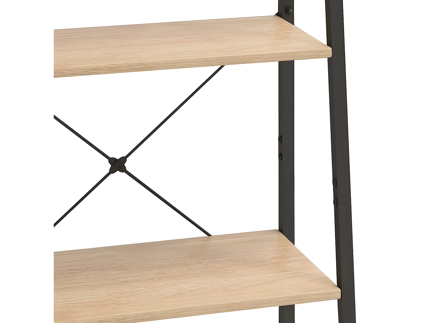 Étagère sur pied 4 niveaux Marron clair et noir 56x35x140 cm