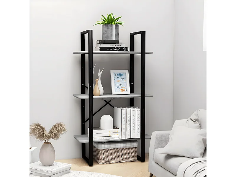 Étagère de rangement Gris béton 60x30x105 cm Aggloméré