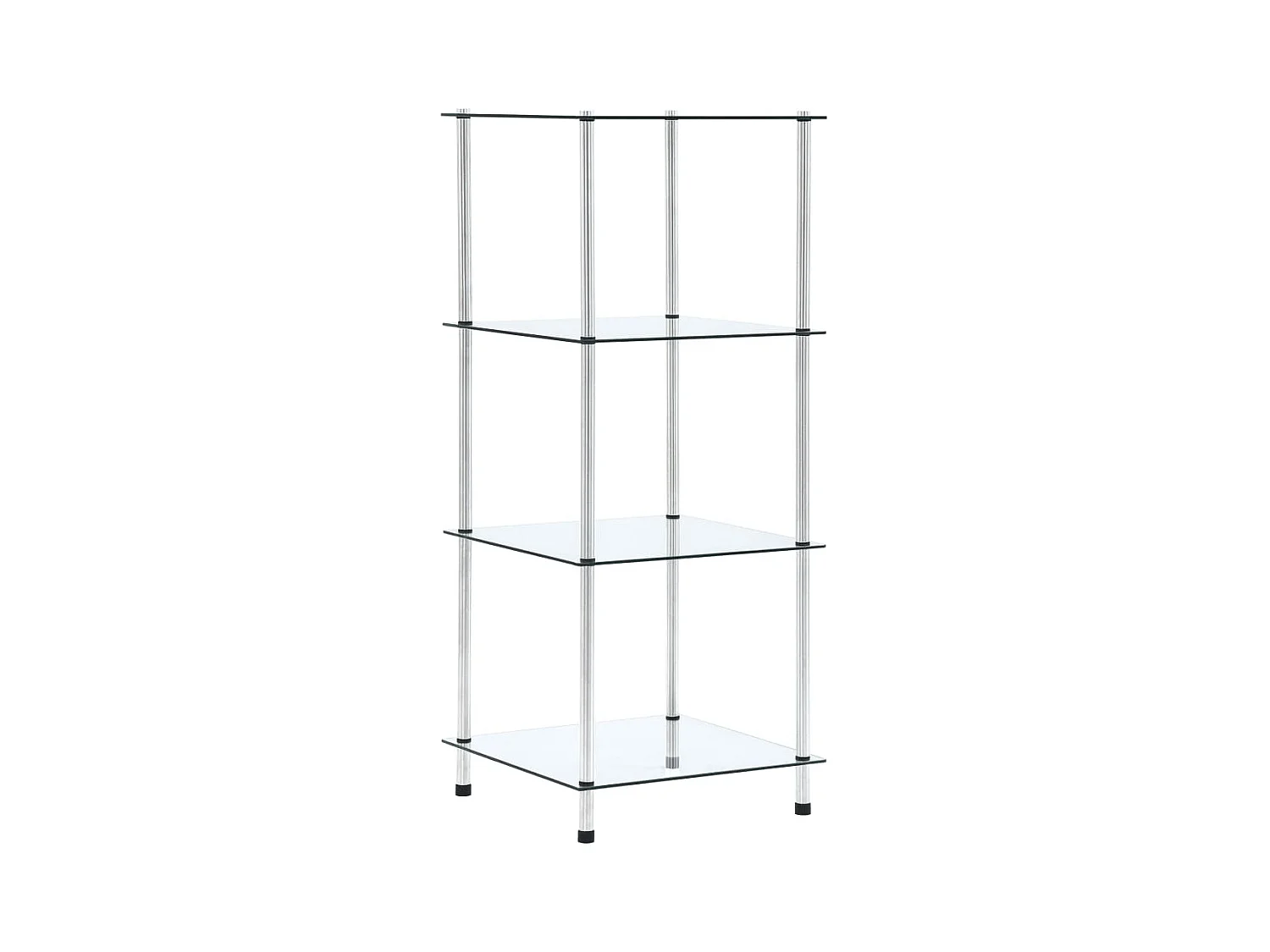 Étagère 4 niveaux Transparent 40x40x100 cm Verre trempé