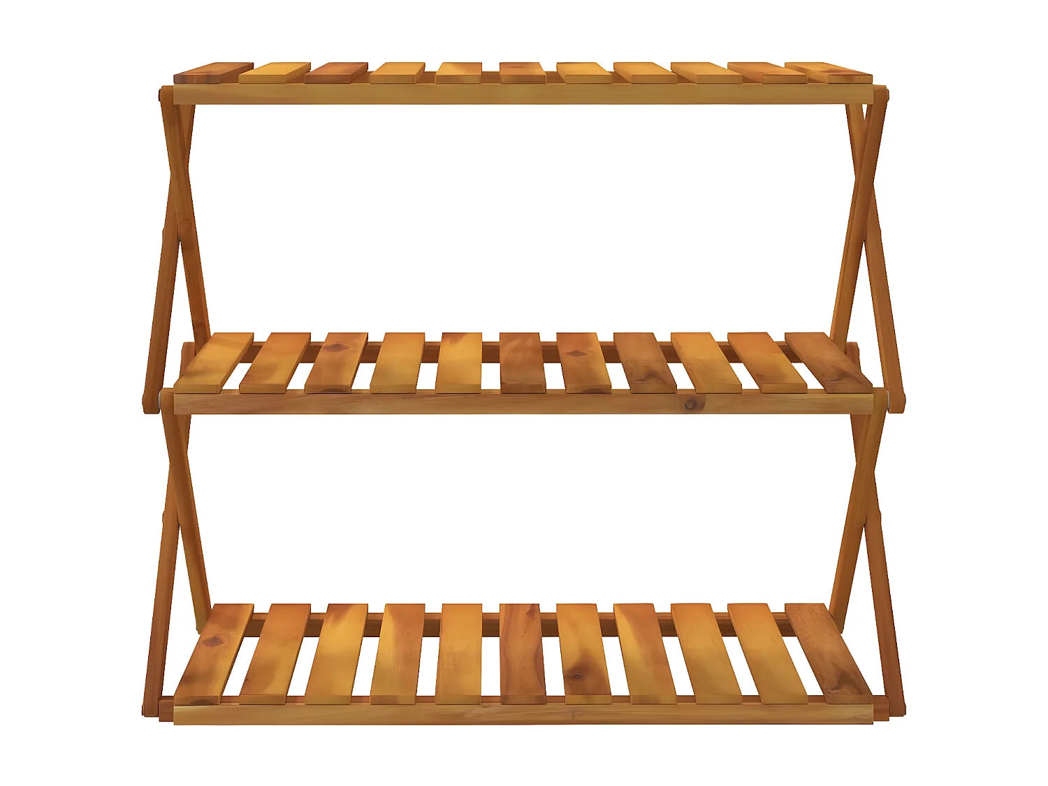 Étagère pliable à 3 niveaux Marron 70x31x63 cm Bois d'acacia