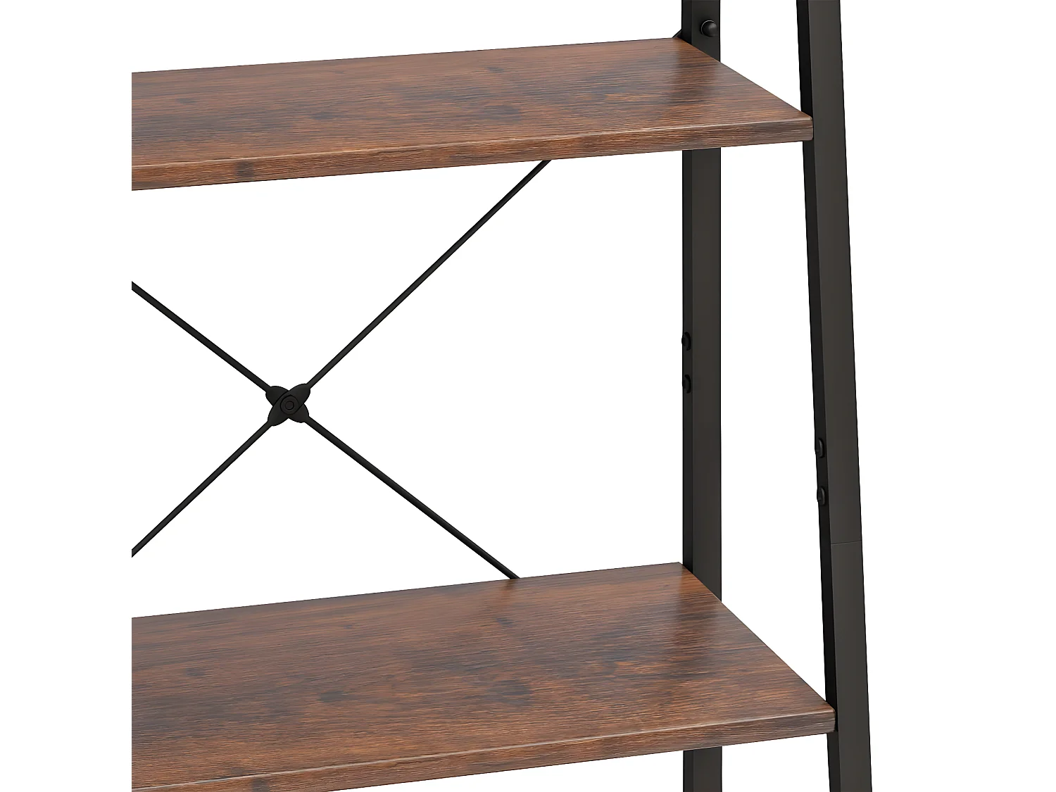 Étagère sur pied 4 niveaux Marron foncé et noir 56x35x140 cm