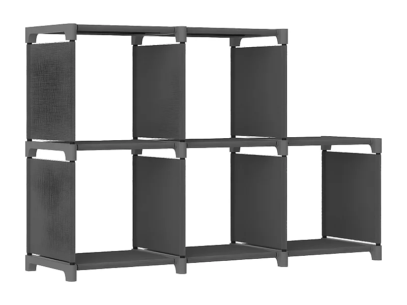Unidade de prateleiras 5 cubos 103x30x72,5 cm tecido cinzento
