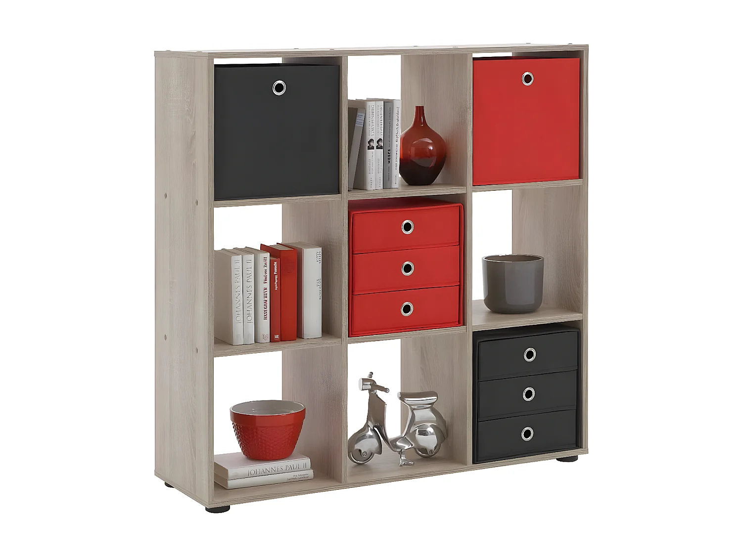 Estante com 9 compartimentos carvalho