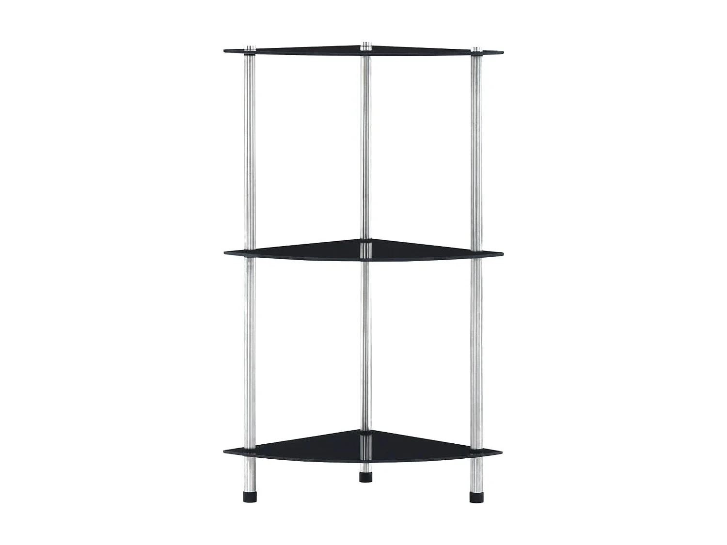 Étagère 3 niveaux Noir 30x30x67 cm Verre trempé