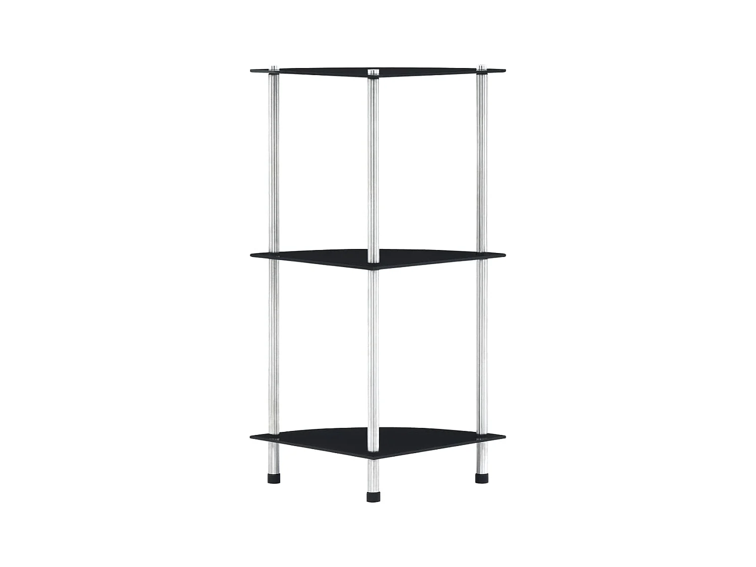 Étagère 3 niveaux Noir 30x30x67 cm Verre trempé