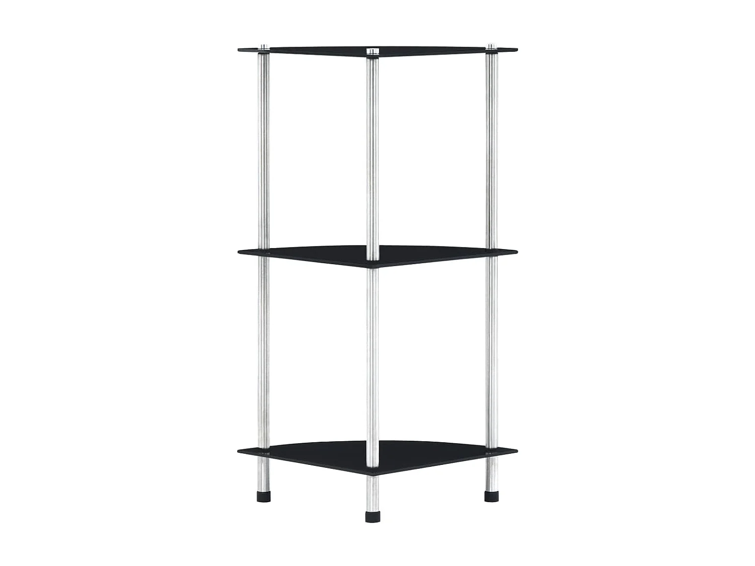 Kastje 3-laags 30x30x67 cm gehard glas zwart