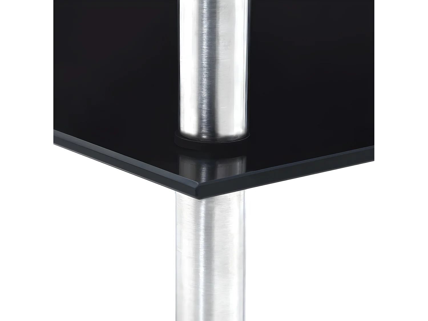 Kastje 3-laags 30x30x67 cm gehard glas zwart