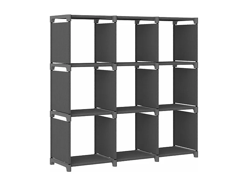 Unidade de prateleiras 9 cubos 103x30x107,5 cm tecido cinzento