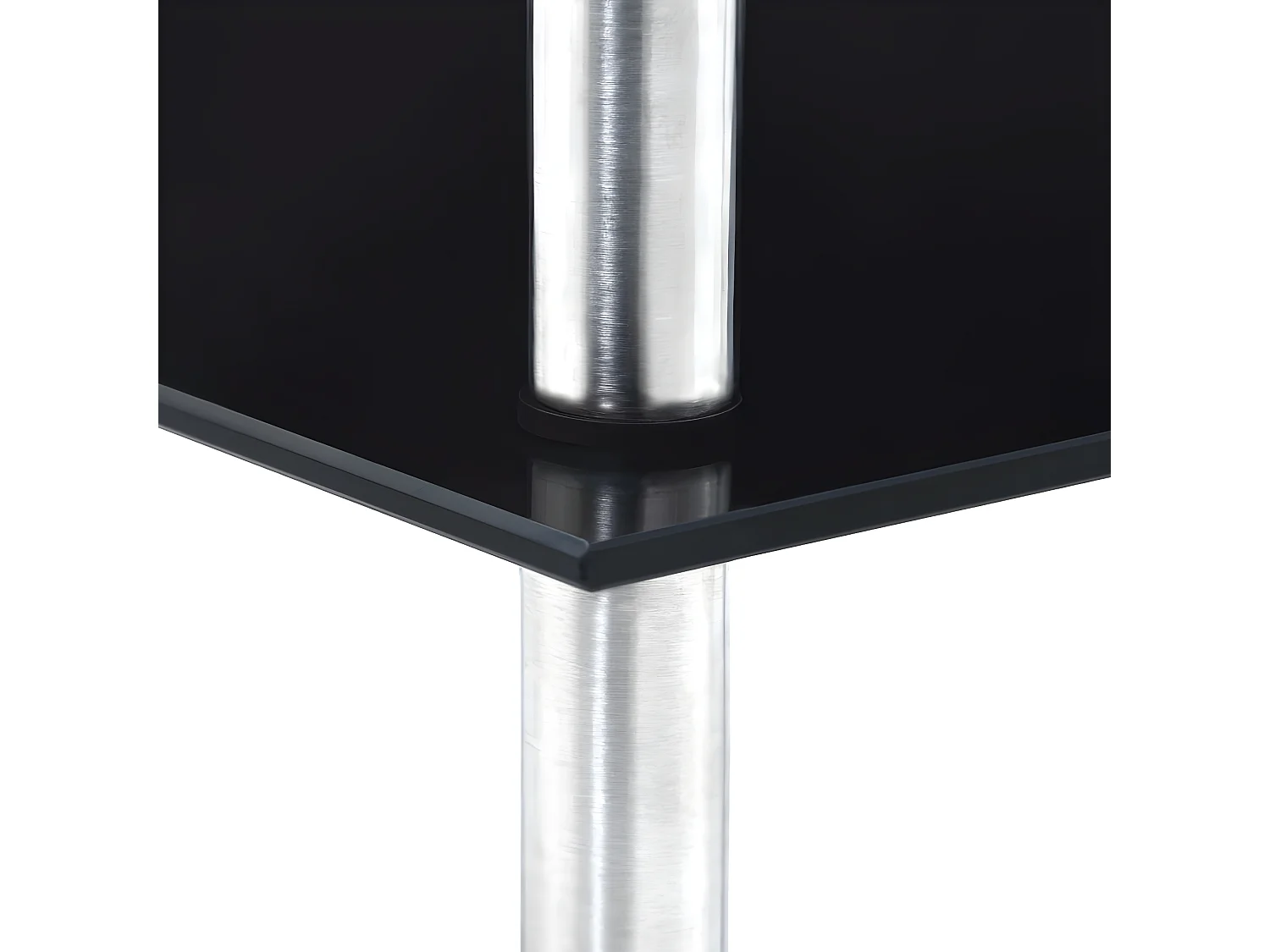 Kastje 4-laags 30x30x100 cm gehard glas zwart