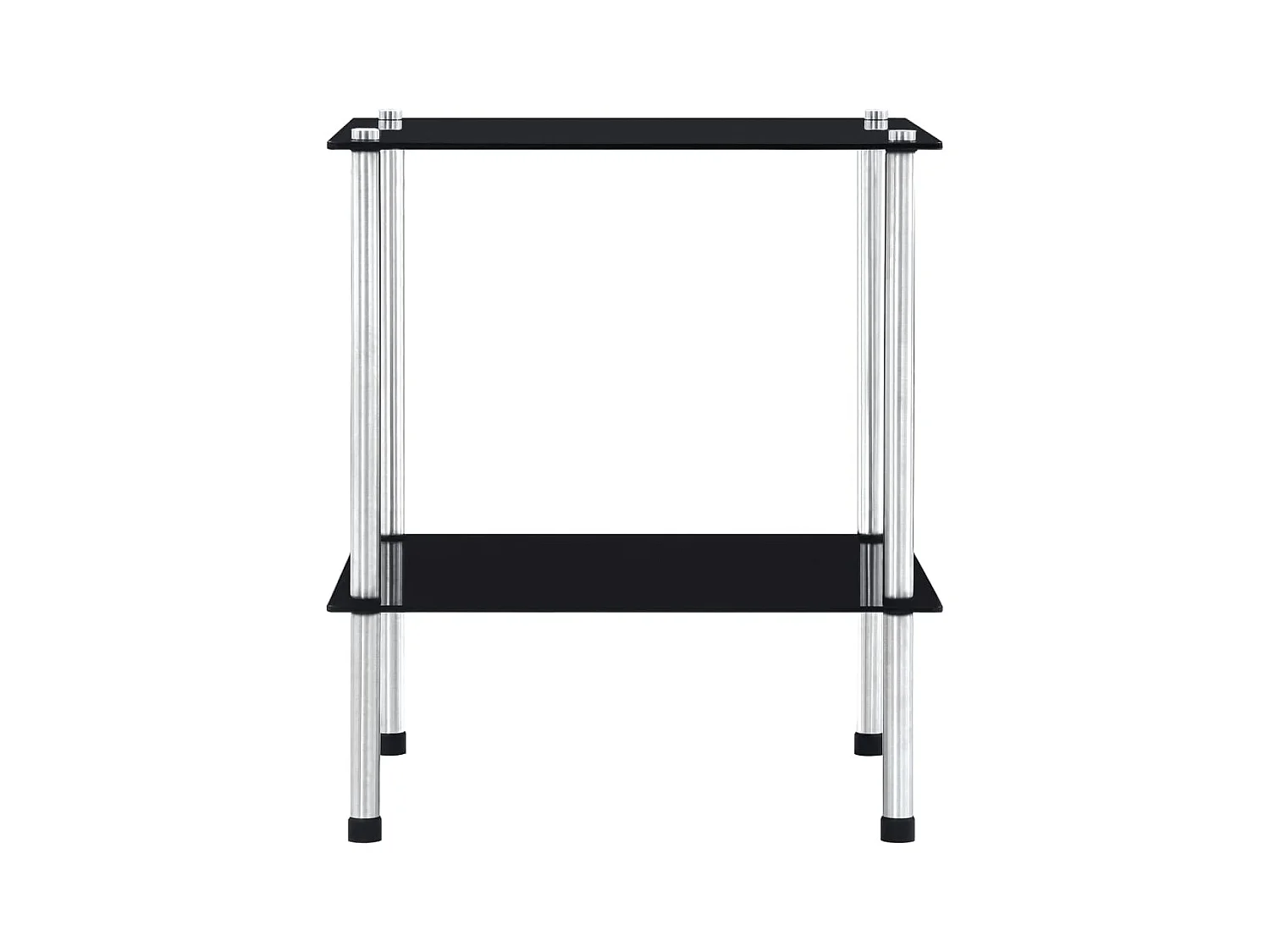 Estantería de 2 niveles vidrio templado negro 40x40x47cm