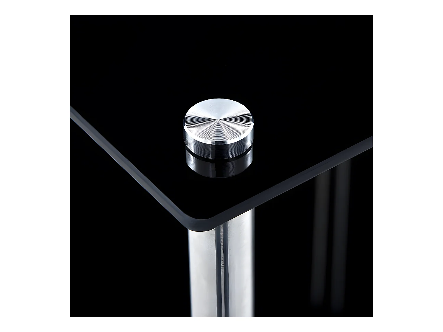 Estantería de 2 niveles vidrio templado negro 40x40x47cm