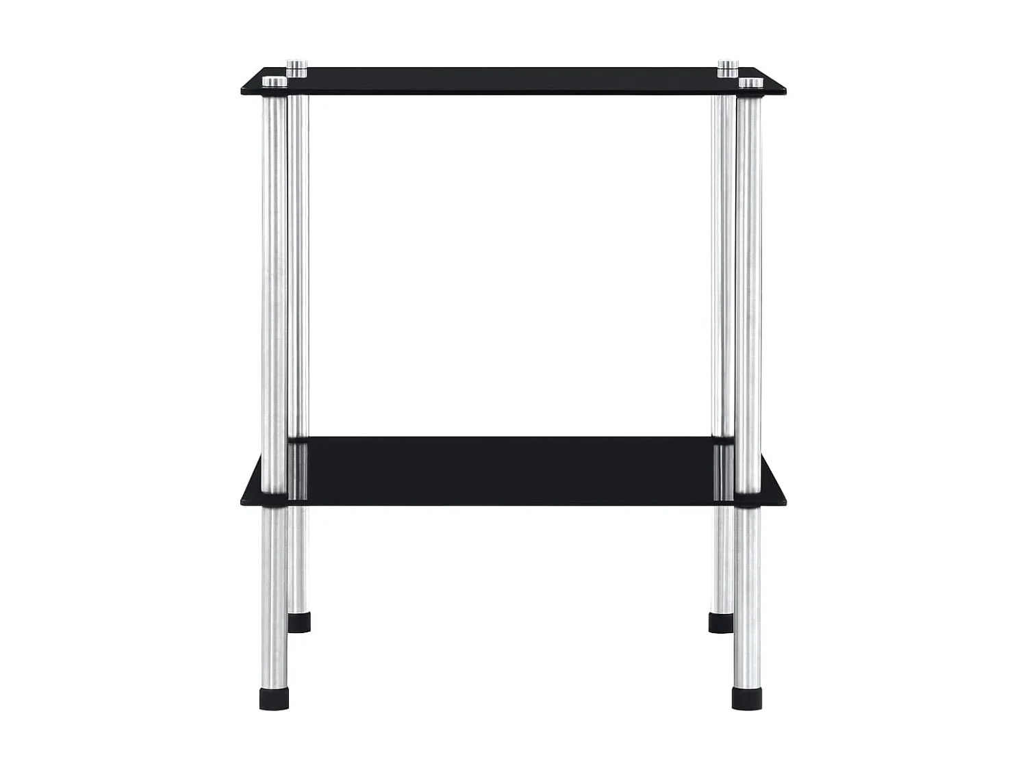 Kastje 2-laags 40x40x47 cm gehard glas zwart