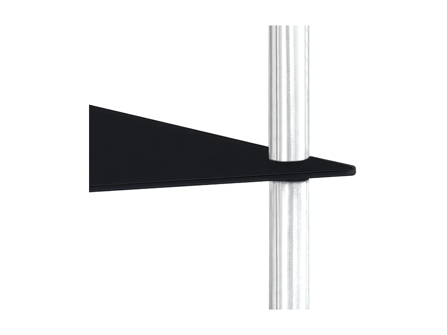 Kastje 2-laags 40x40x47 cm gehard glas zwart