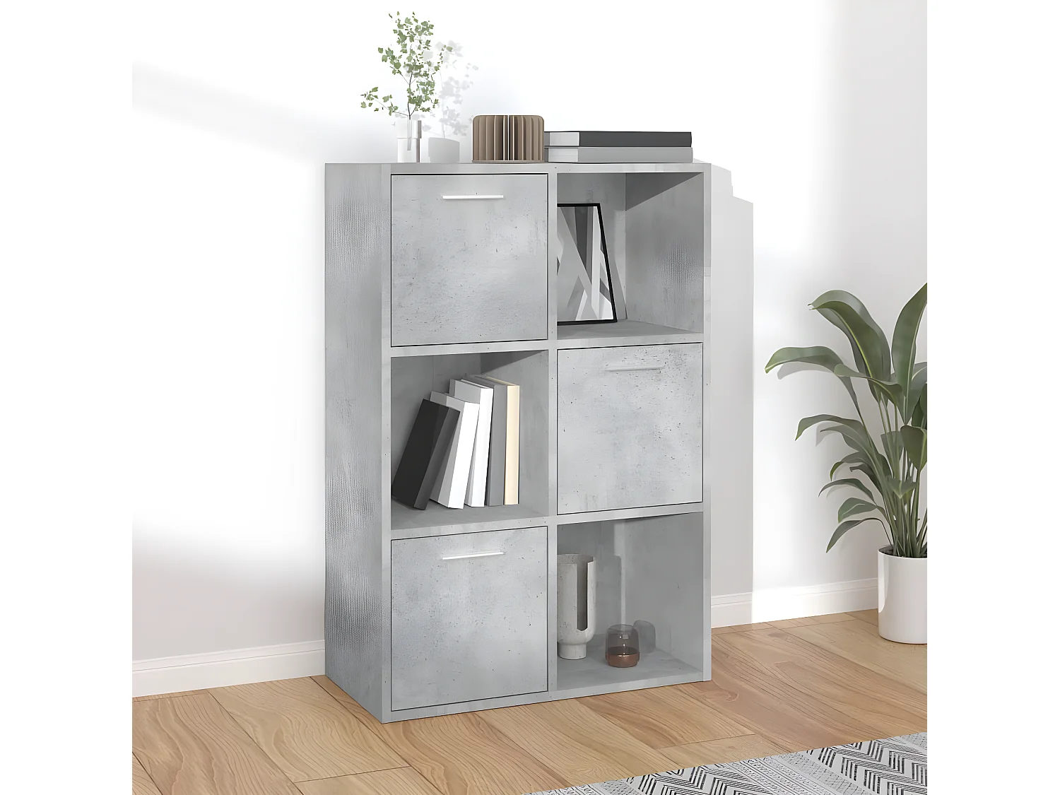 Armoire de rangement Gris béton 60x29,5x90 cm Aggloméré