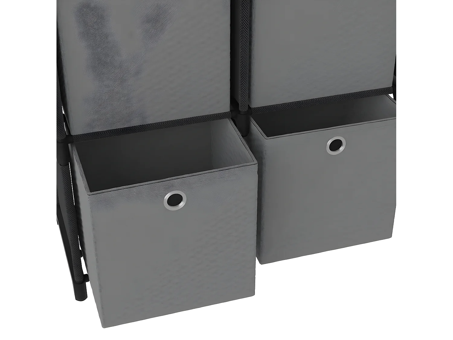 Unid. prateleiras 6 cubos c/ caixas 103x30x72,5cm tecido preto