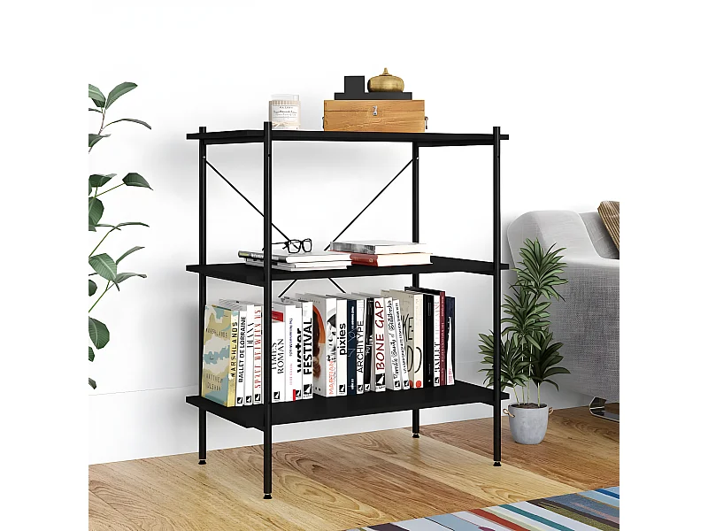 Opbergrek 3-laags 80x40x92 cm zwart