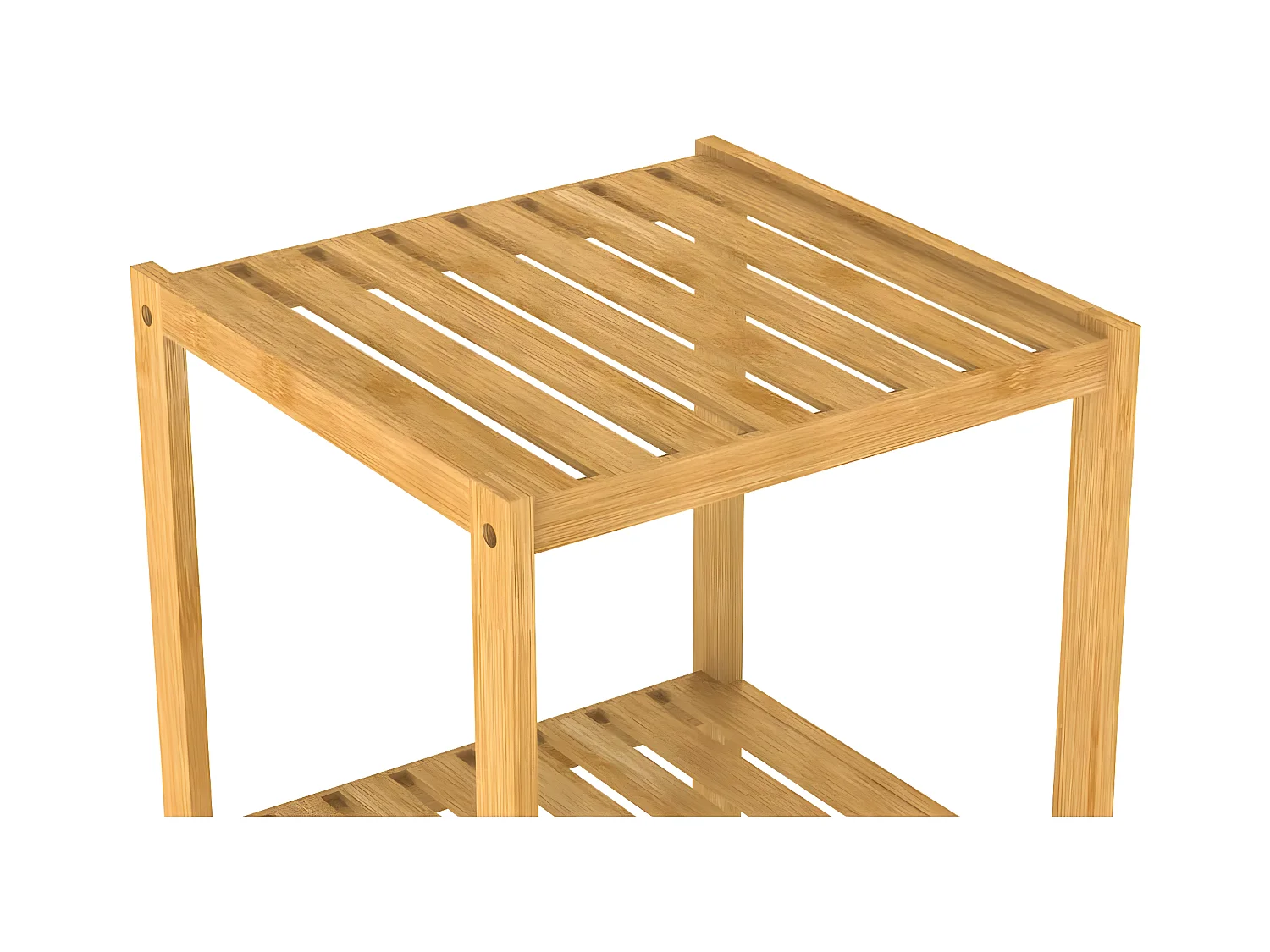 Estante de baño 3 compartimentos bambú 34x33x80 cm