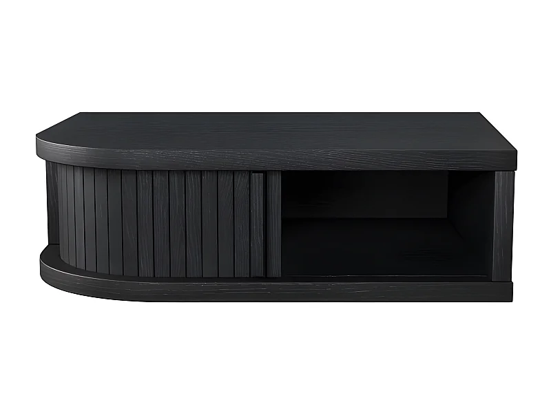 Farsta tambour - Table de chevet murale en bois - Noir