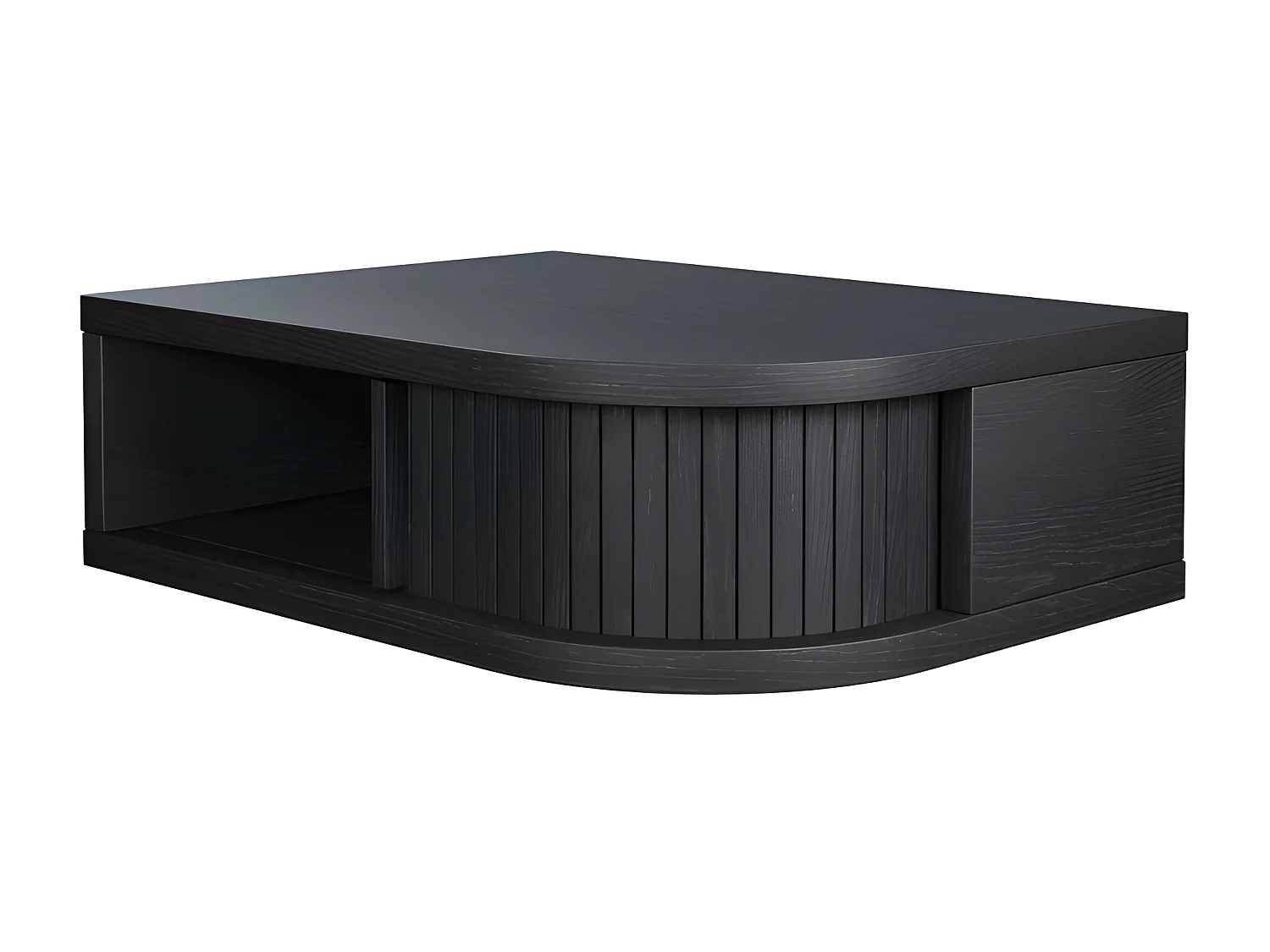 Farsta tambour - Table de chevet murale en bois - Noir