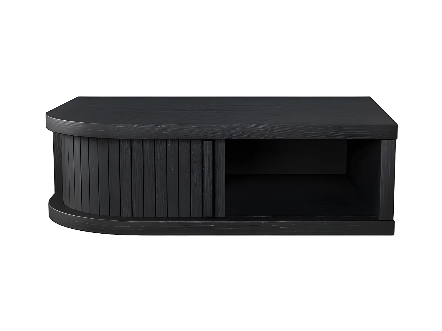Farsta tambour - Table de chevet murale en bois - Noir