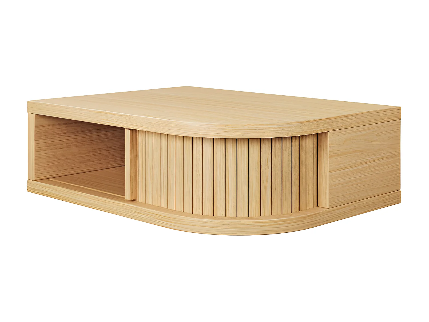 Farsta tambour - Table de chevet murale en bois - Bois clair