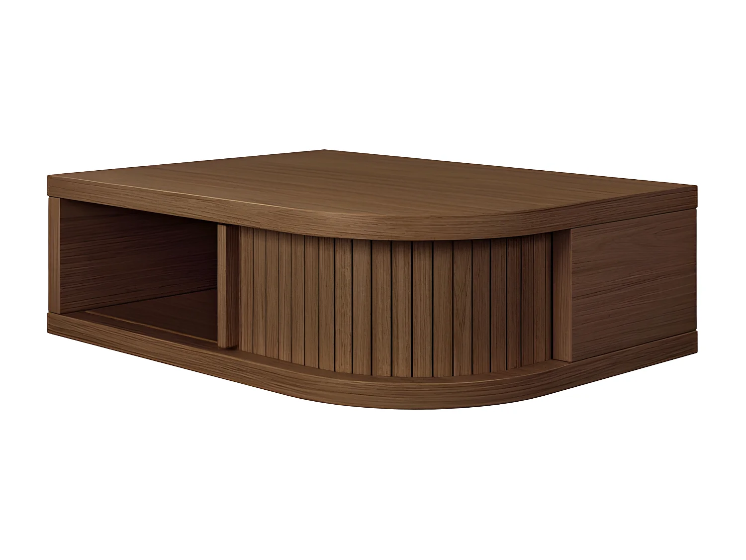 Farsta tambour - Table de chevet murale en bois - Bois foncé