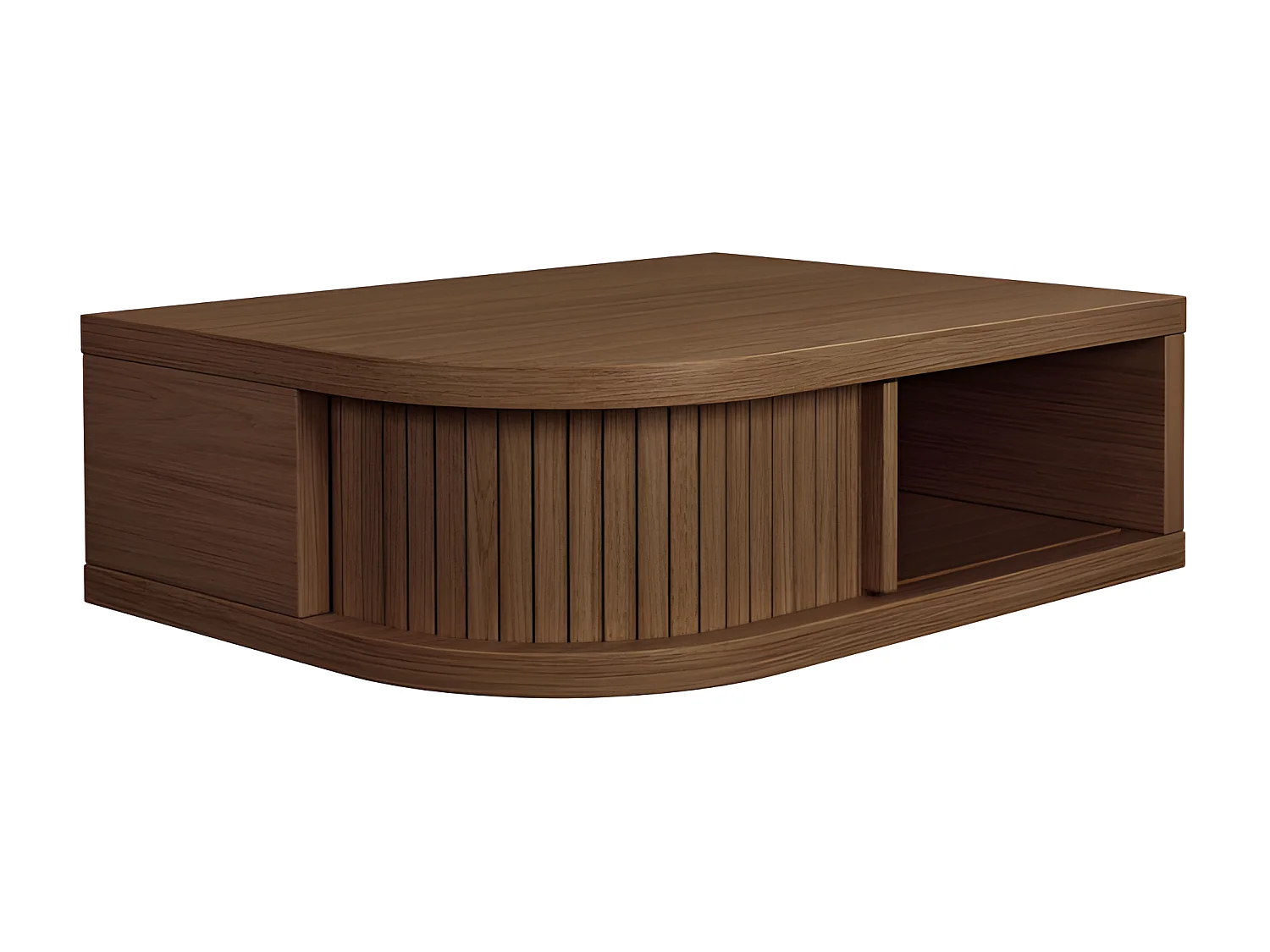 Farsta tambour - Table de chevet murale en bois - Bois foncé
