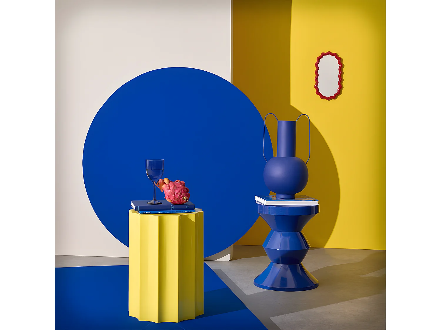 Neon - Table d'appoint ronde en aluminium ø33,5cm - Jaune