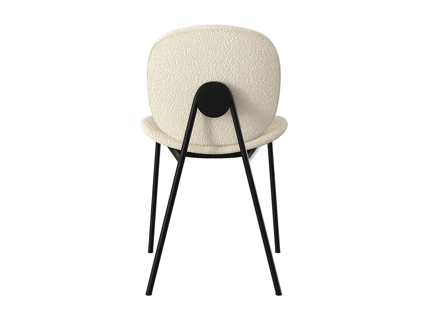 Set de 2 sillas en tejido bouclé beige y patas de metal negro - Iris