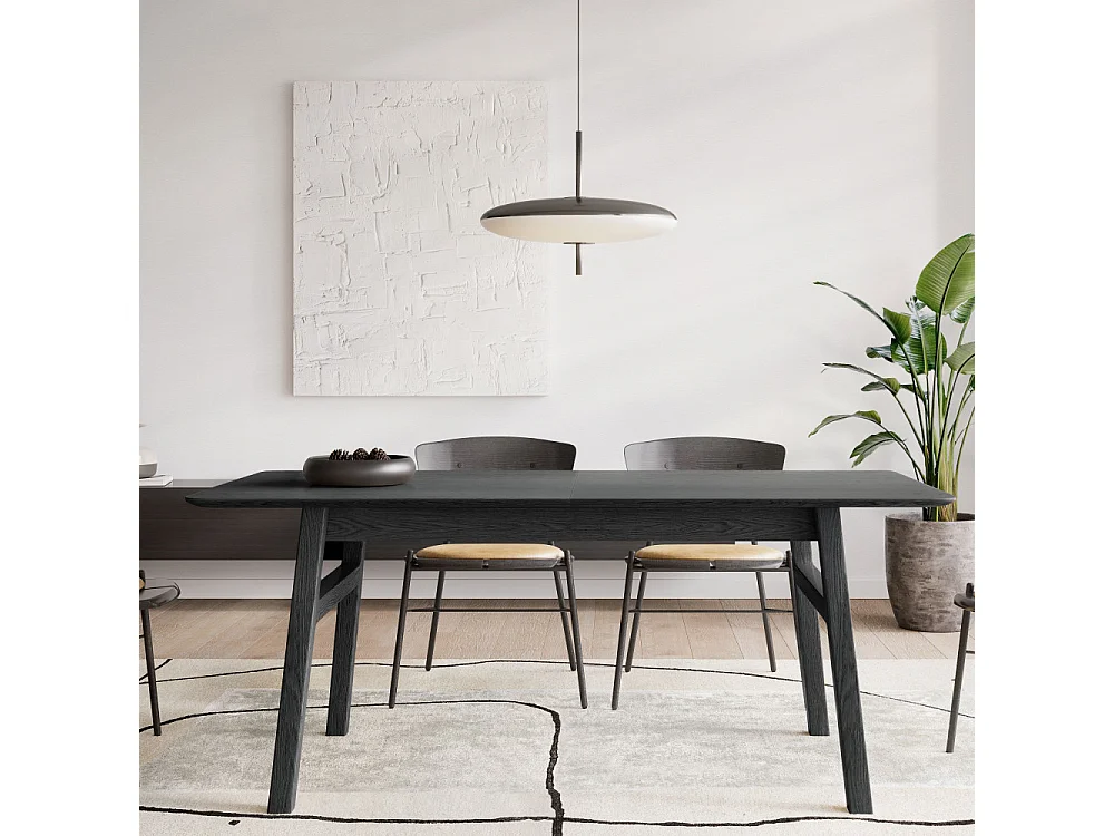 Table à Manger Extensible "Butterfly" 180-220cm Noir