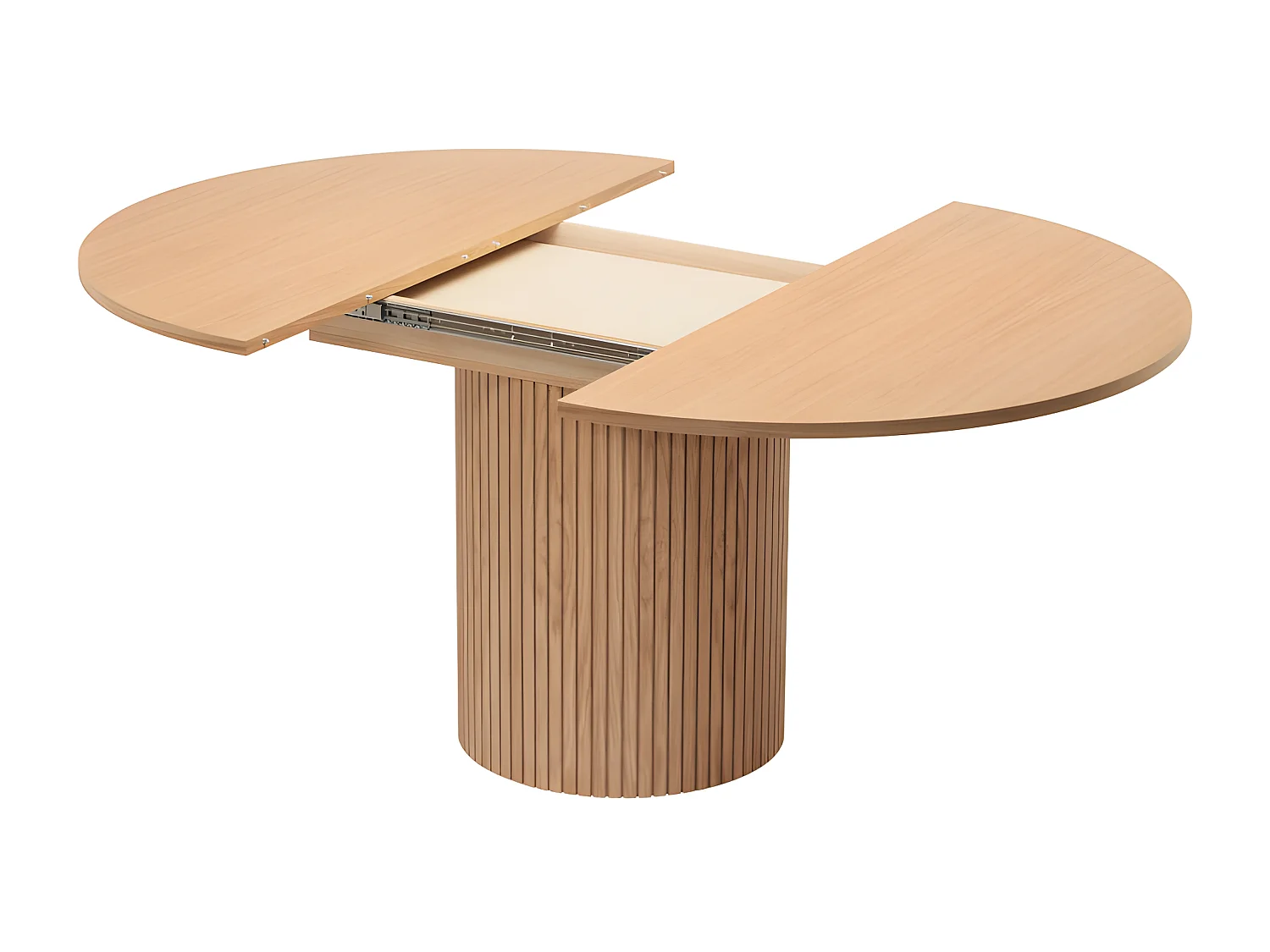 Toscana - Table à manger extensible 4 à 6 personnes en bois ø120-160x120cm - Bois clair