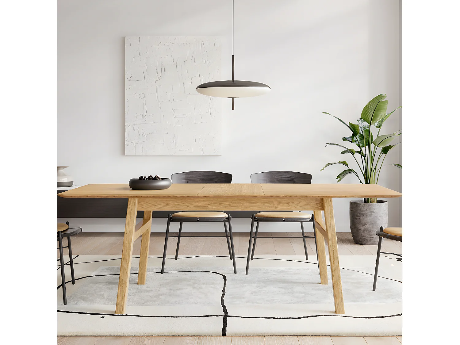 Table à Manger Extensible "Butterfly" 180-220cm Chêne