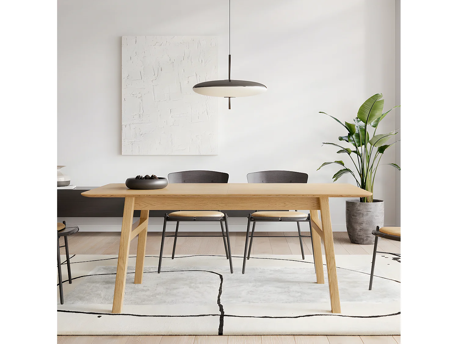 Table à Manger Extensible "Butterfly" 180-220cm Chêne