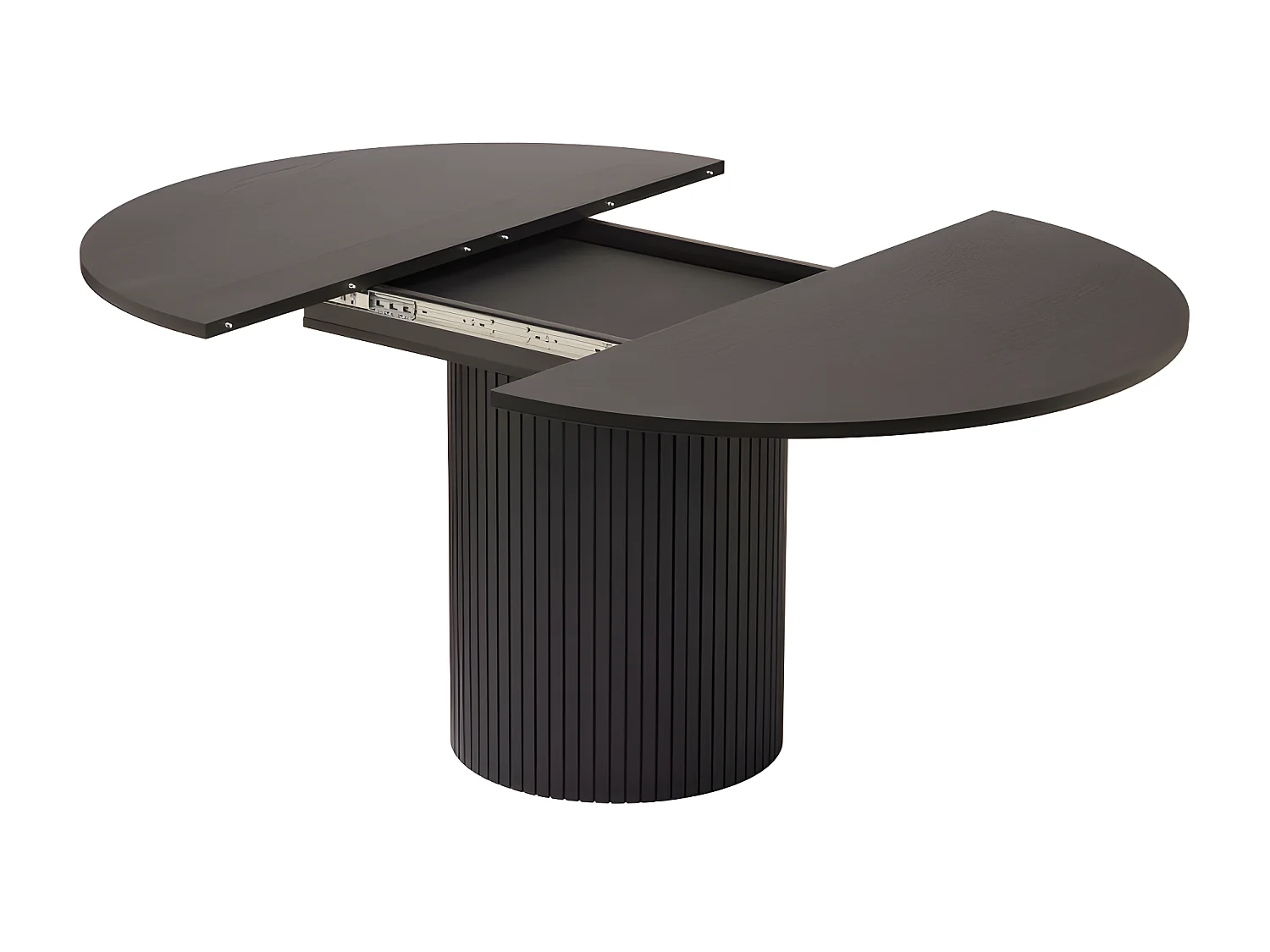 Toscana - Table à manger extensible 4 à 6 personnes en bois ø120-160x120cm - Noir