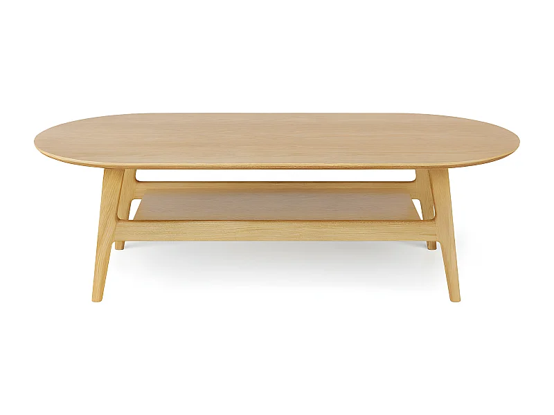 Table Basse en Bois "Courbée" 130cm Chêne