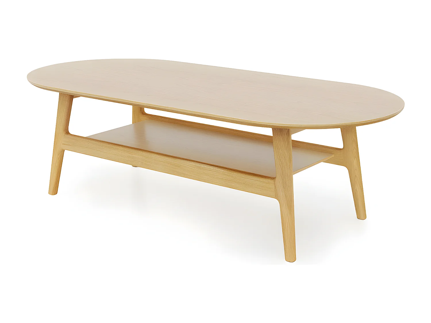 Table Basse en Bois "Courbée" 130cm Chêne