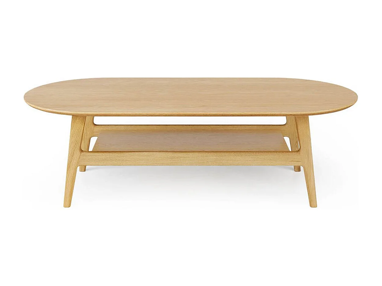 Table Basse en Bois "Courbée" 130cm Chêne