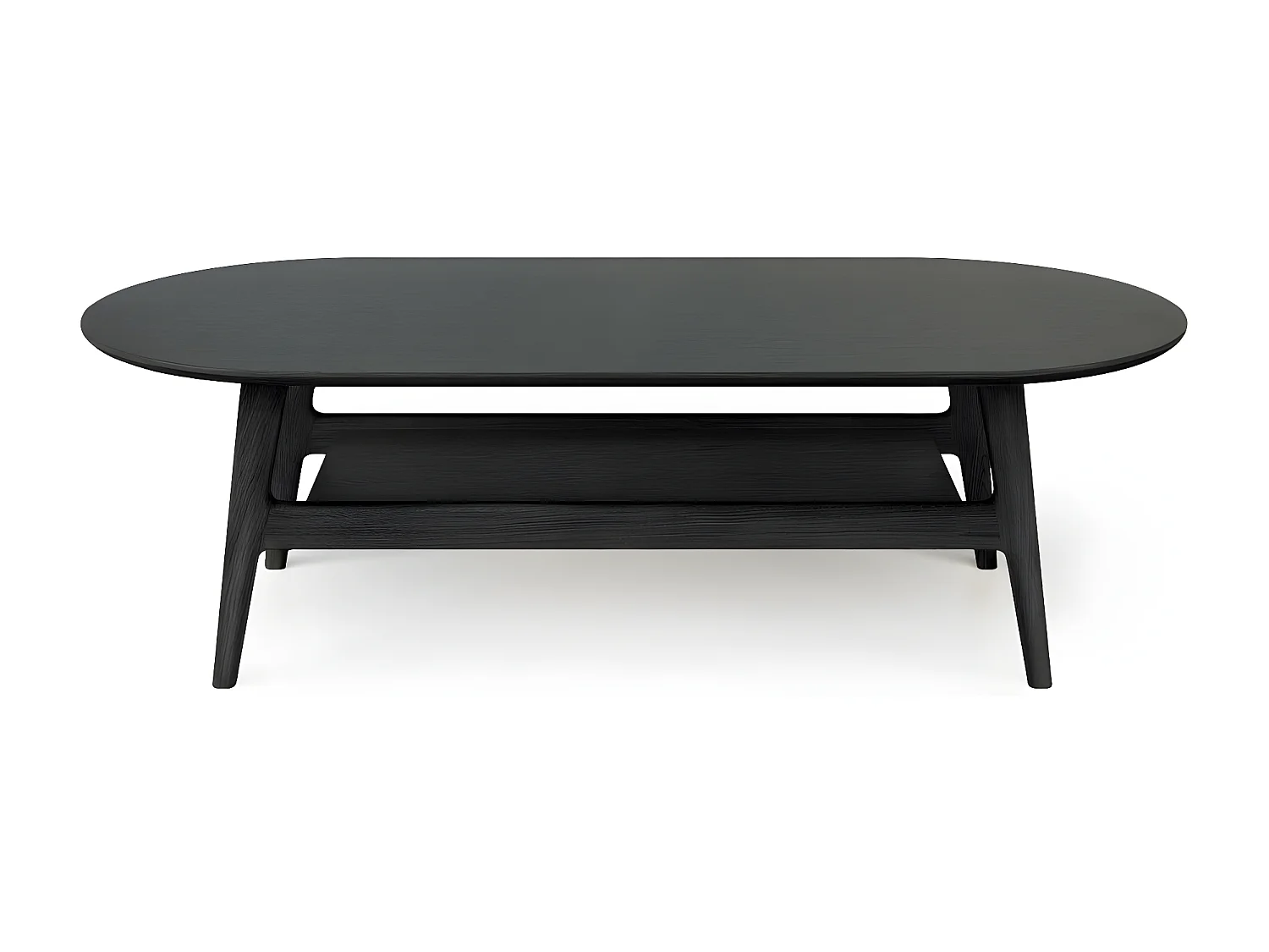 Table Basse en Bois "Courbée" 130cm Noir