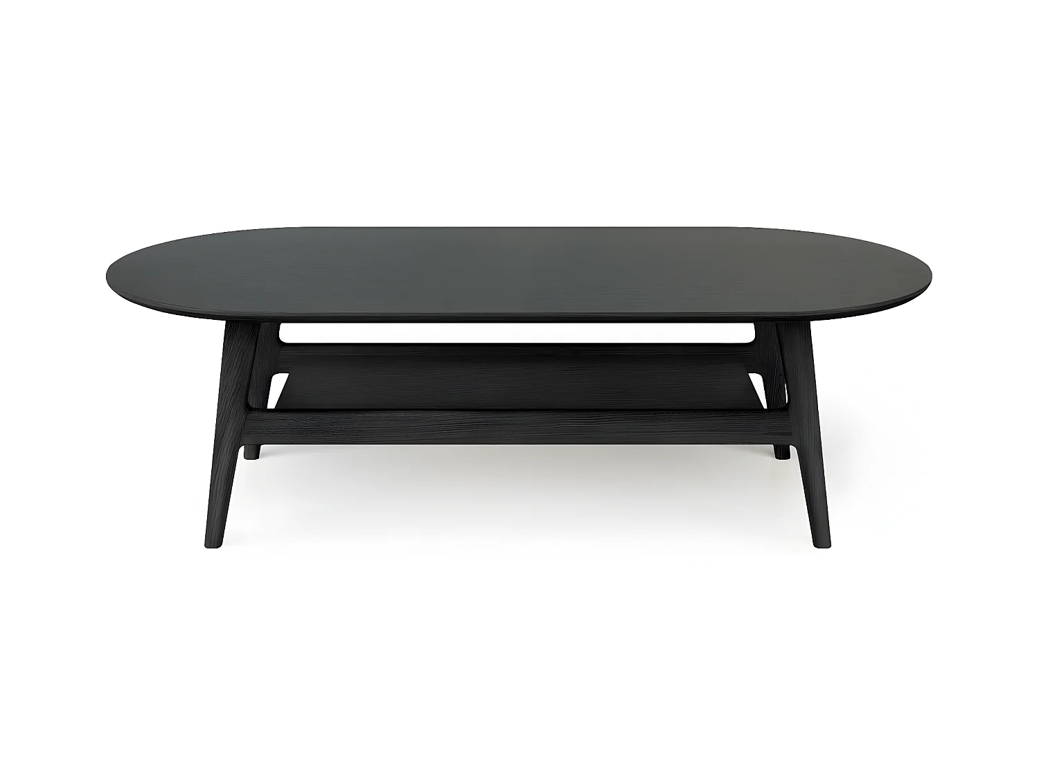 Table Basse en Bois "Courbée" 130cm Noir