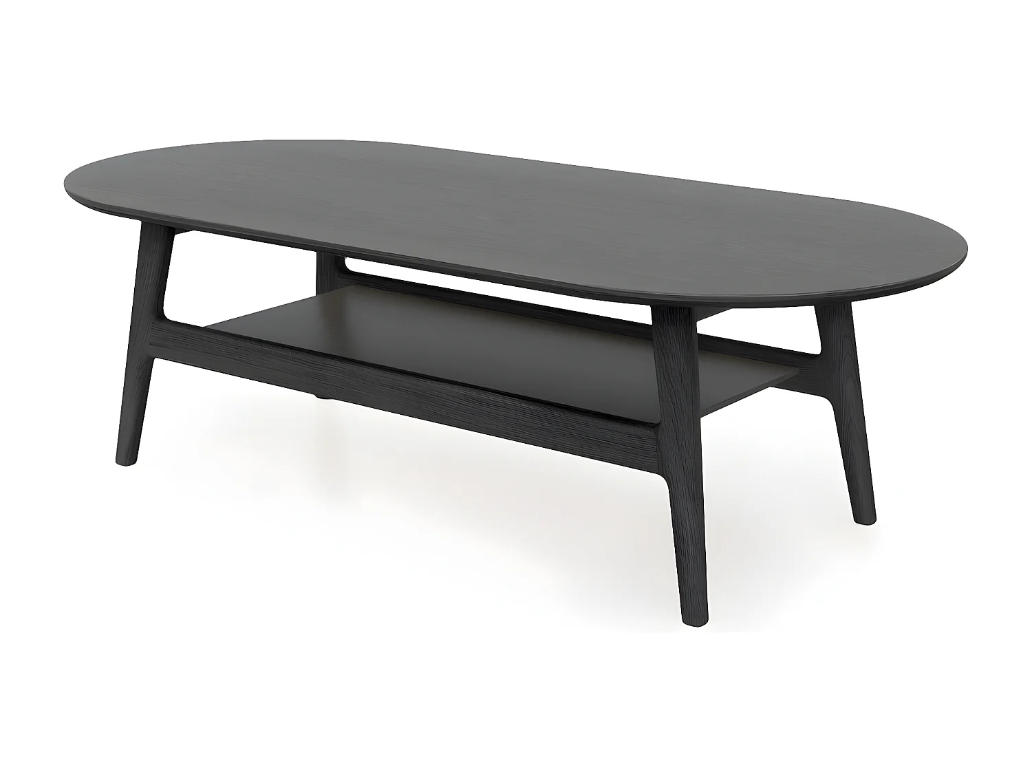 Table Basse en Bois "Courbée" 130cm Noir
