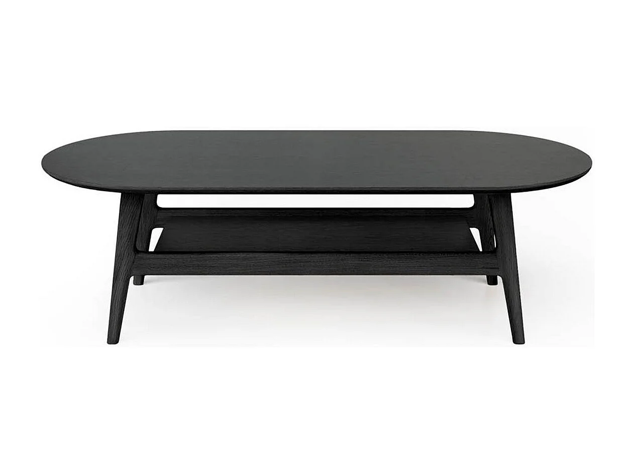 Table Basse en Bois "Courbée" 130cm Noir