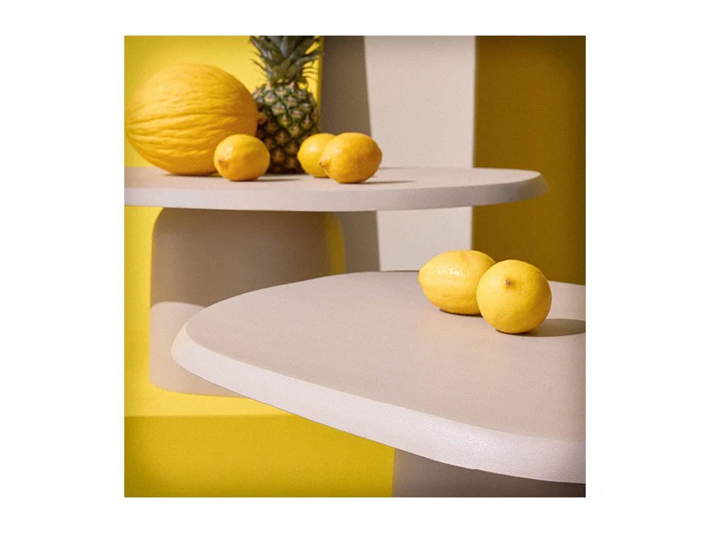 Lecce - Table basse en aluminium 71x57cm - Beige