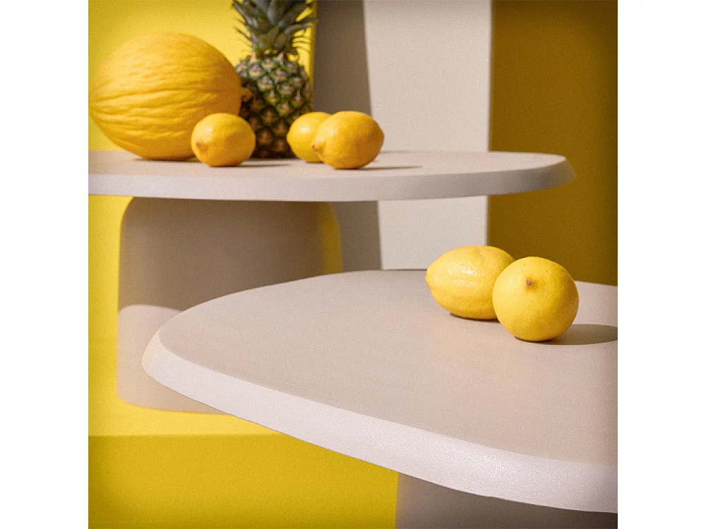 Lecce - Table basse en aluminium 71x57cm - Beige