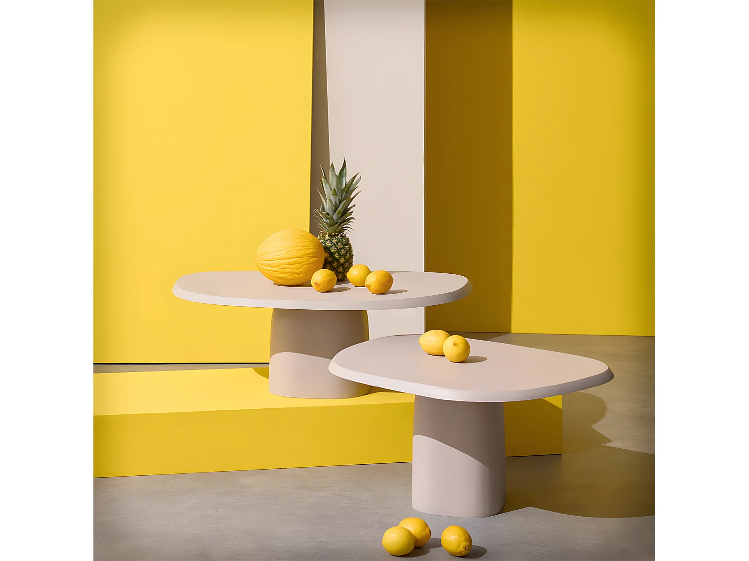 Lecce - Table basse en aluminium 89x59cm - Beige